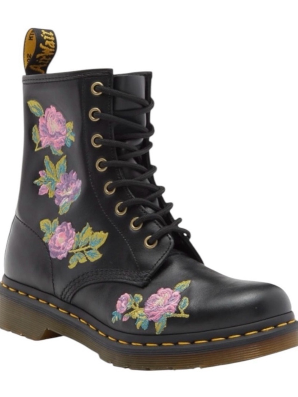 Doc Martens Women's 1460 Vonda ii Embroidered Flower Boot, Size 6.